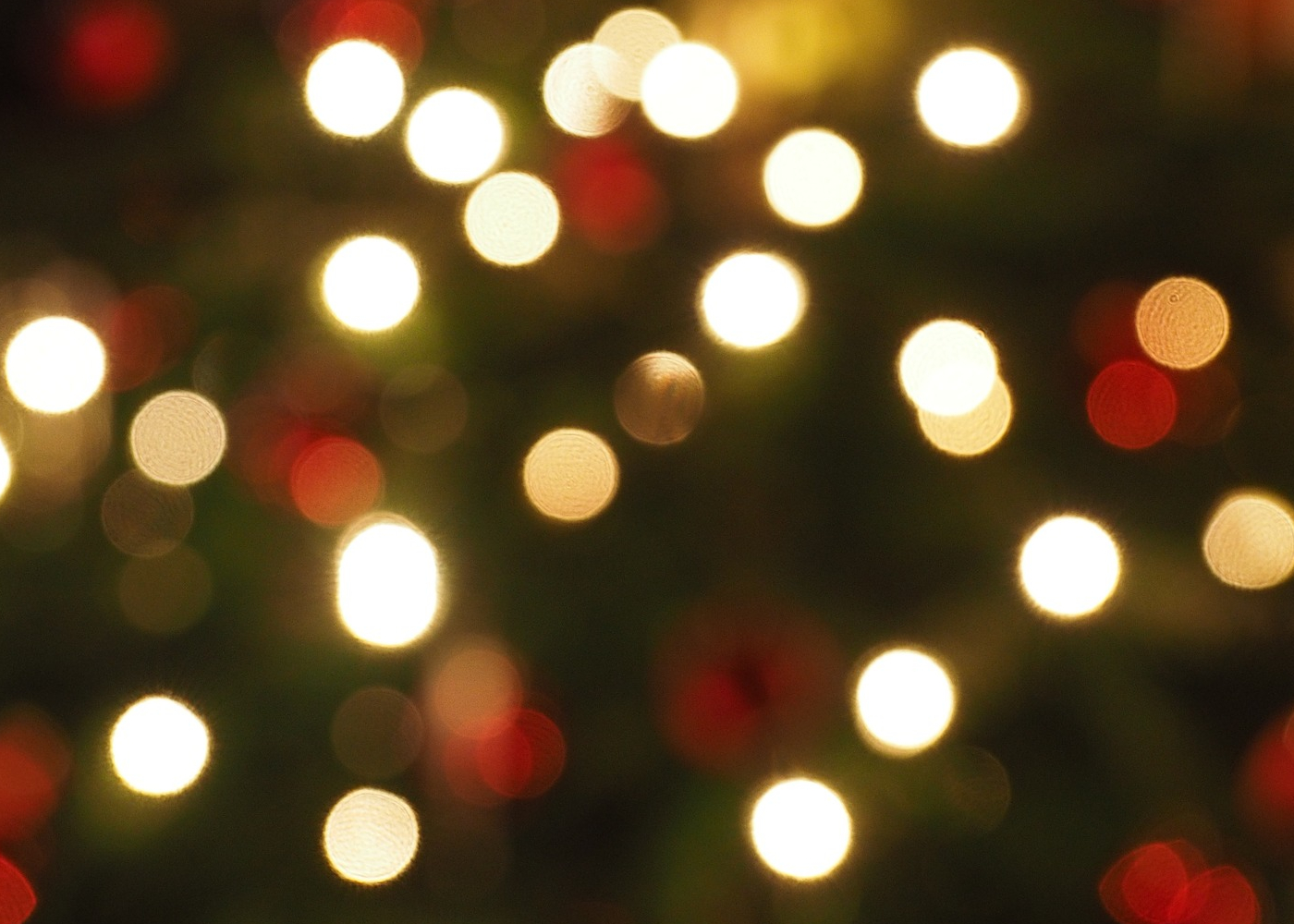 Christmas tree with red and white lights