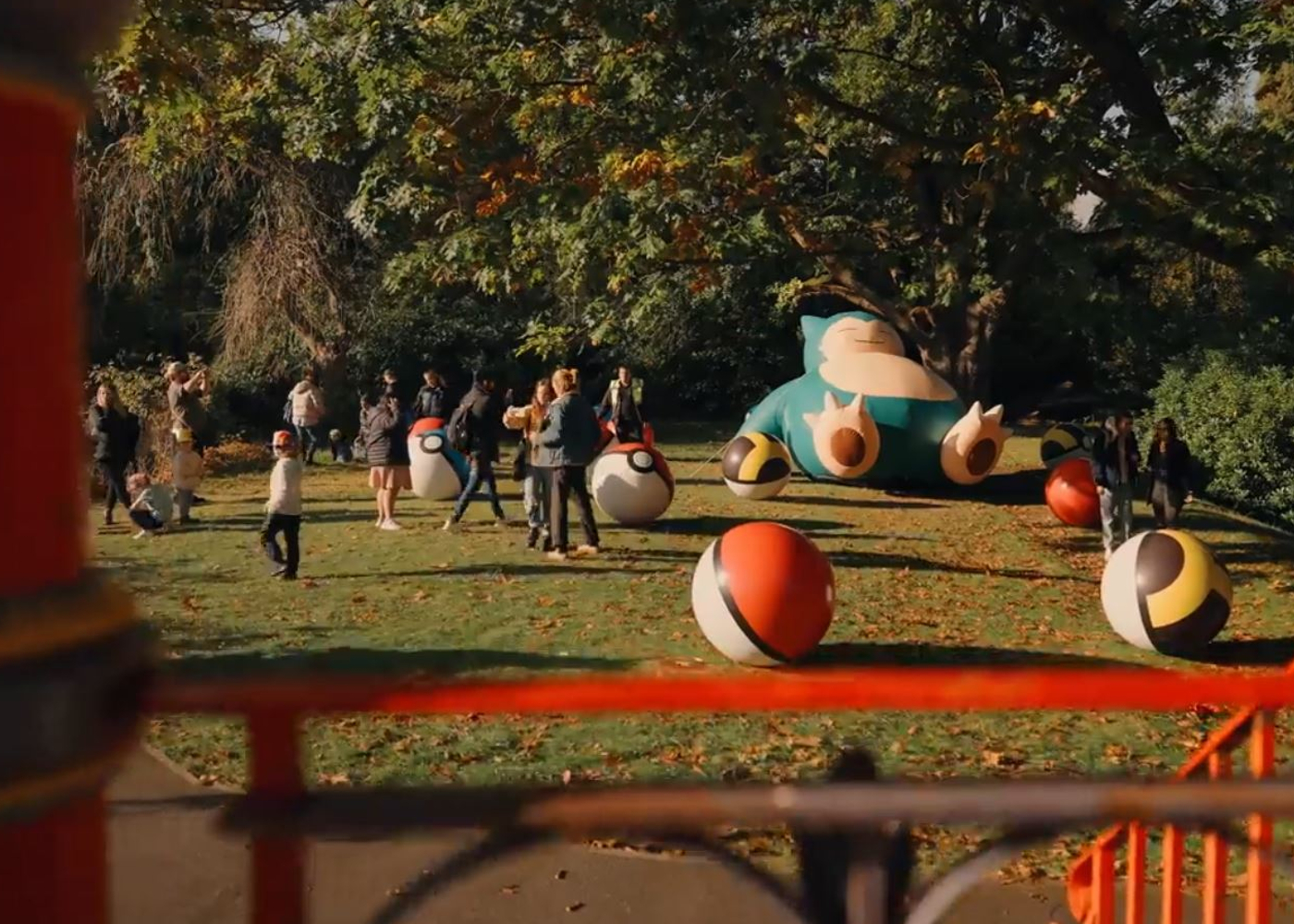 People enjoying Pokémon in Sefton Park